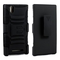 ZTE ZMax Z970 Armor Shell Holster Combo Belt Clip (Black)